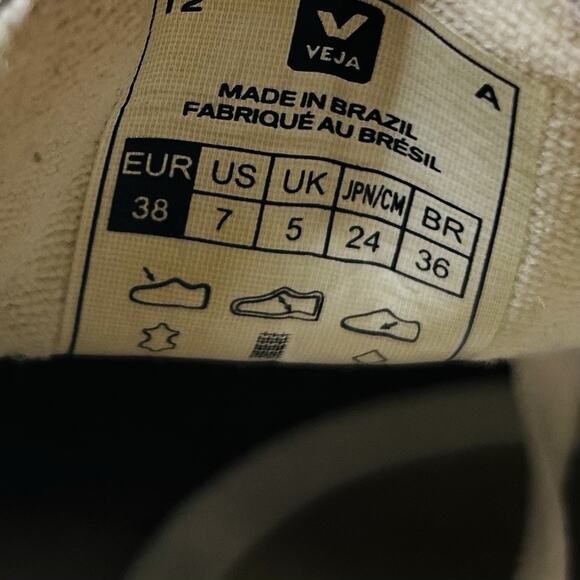 Veja Esplar Low White Black Women's Size 7 Leather Lace Up Shoes Sneakers - Picture 13 of 13